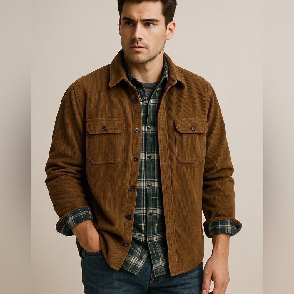 Field & Stream Corduroy Shirt Jacket (Shacket) – Men’s Medium – 100% Cotton